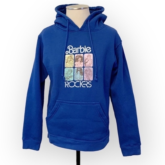 Hot Topic Barbie and the Rockers Hoodie Sweatshirt Blue Size Small - Picture 1 of 5